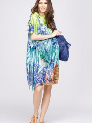 Rochie de plajă tip poncho din mătase - Van Gogh