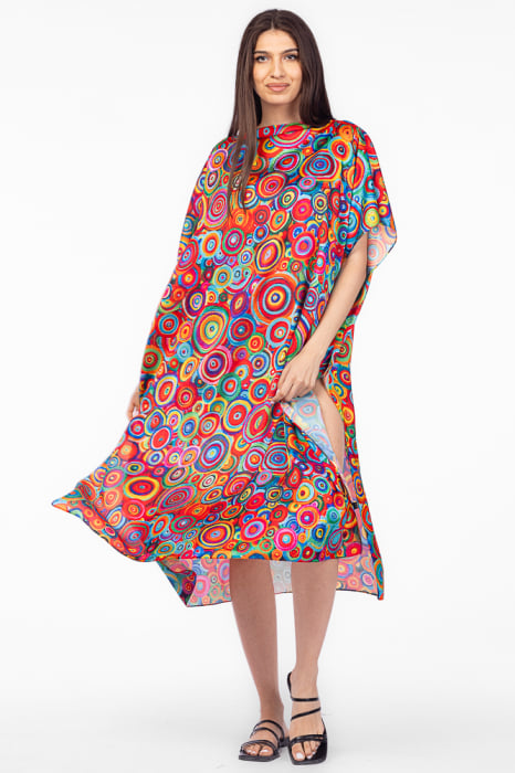 Rochie de plaja lunga tip poncho din matase
