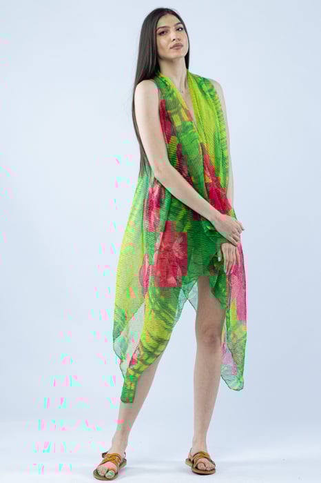 Pareo plajă din poliester în nuanțe exotice