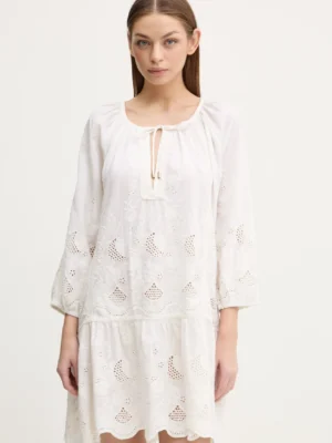 Rochie de plajă din bumbac bej pentru zile însorite