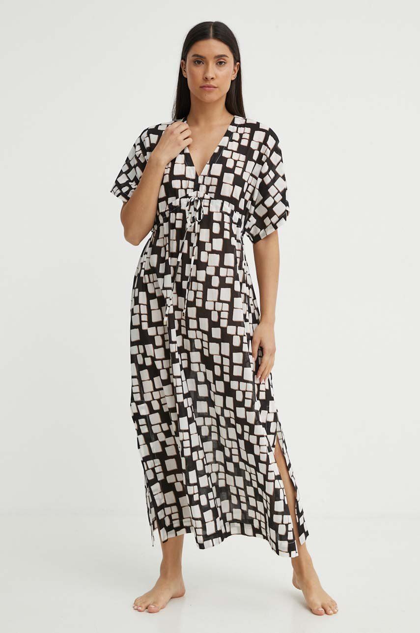 Rochie de plajă din bumbac neagră Max Mara