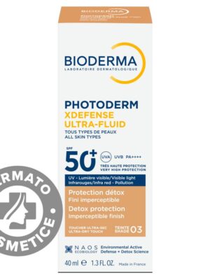 Crema colorata SPF50+ XDefense Ultra-Fluid Fototip 3 pentru protectie UV completa