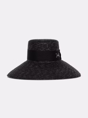 LE SH KA headwear LE SH KA Pălărie cu boruri largi pentru femei Black Straw Veil