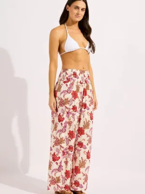 Seafolly pantaloni de plajă pentru femei Shirred Waist Wrap