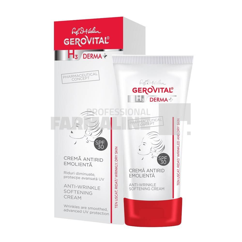 Gerovital H3 Derma + Crema fata antirid emolienta SPF30+ 30ml