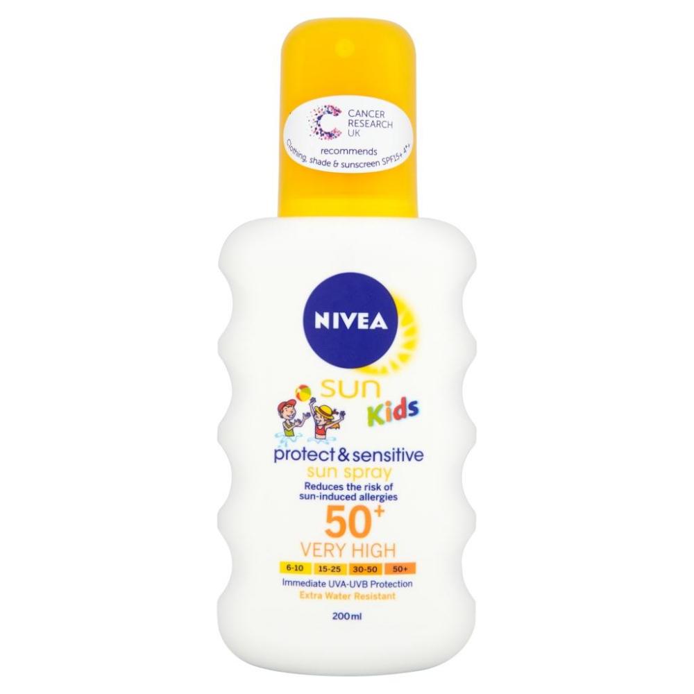 Nivea 85847 Sun Kids Protect & Sensitive Spray SPF50 200 ml
