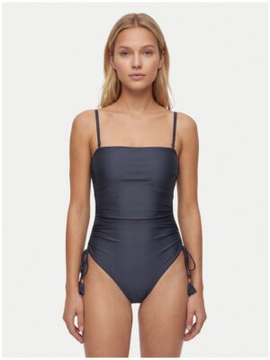Costum de baie dama -  albastru - detalii ajustabile - material elastic