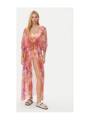Kimono de plaja din amestec de matase si maneci 3/4