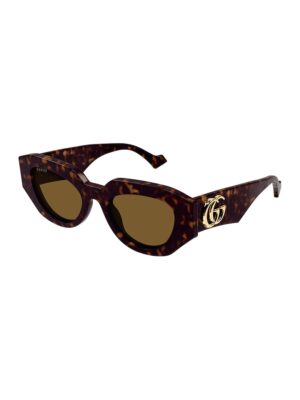 Ochelari de soare cu aspect masiv si model - Auriu/Maro