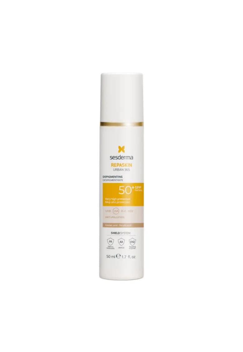 Protectie solara foarte ridicata REPASKIN URBAN 365 Pete Pigmentare SPF50+ - actiune depigmentanta pentru ten uniform - textura cremoasa cu absorbtie rapida - 50ml