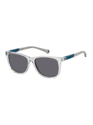 Ochelari de soare wayfarer cu lentile polarizate - Albastru/Transparent