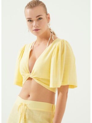Bluza pentru plaja -  Bumbac/Viscoza - Galben - Galben