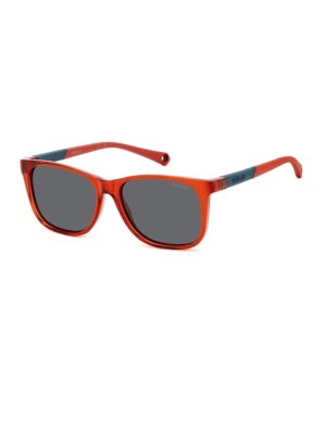 Ochelari de soare wayfarer cu lentile polarizate - Portocaliu mandarina/Albastru petrol