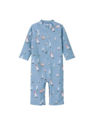 Costum de baie copii -  IZVORUL DE MUNTE - albastru - 80% poliamida - 20% elastan