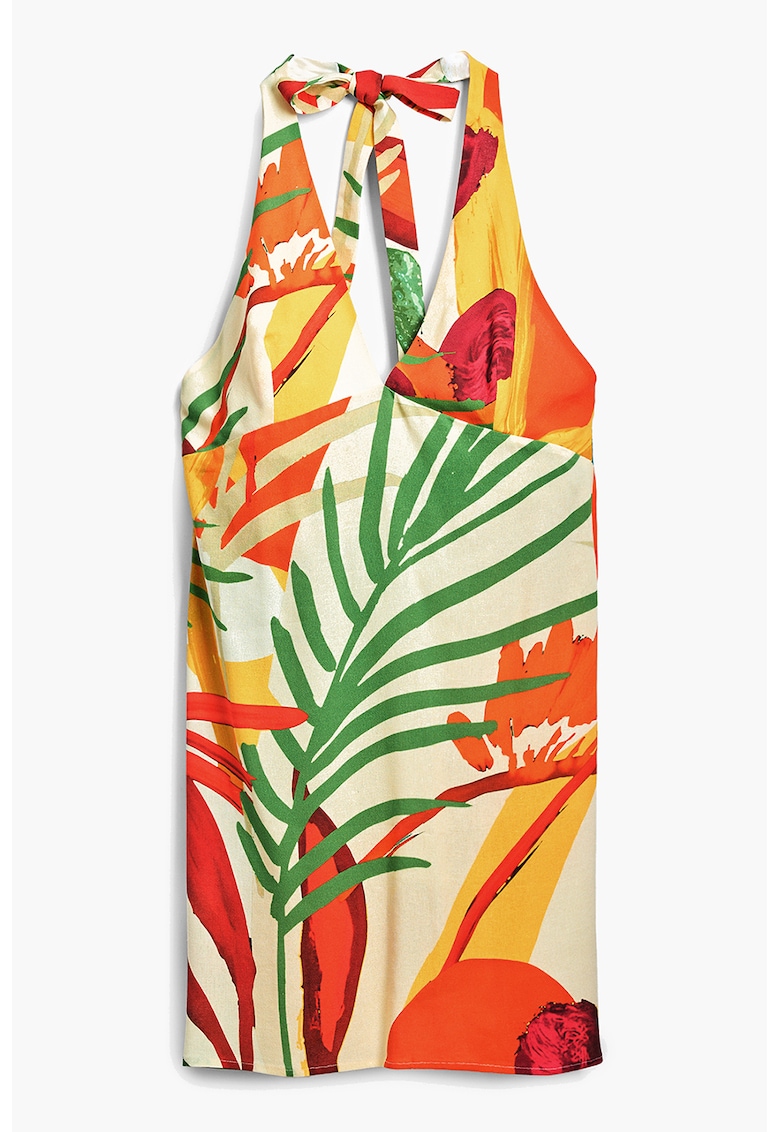 Top de plaja cu decolteu halter - Multicolor