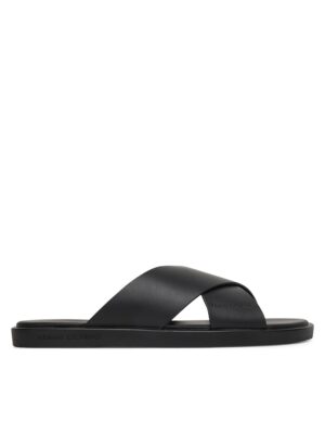 Slapi barbat -  piele ecologica - negru