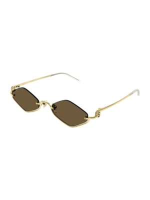 Ochelari de soare cu rama metalica - Auriu -