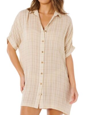 Rochie camasa de plaja - Bej