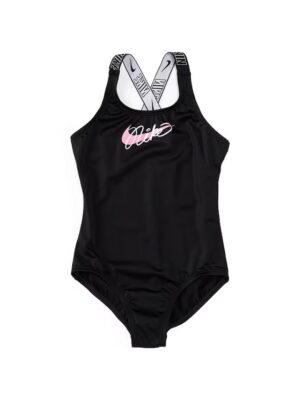 Costum inot copii  Logo Tape Crossback - negru