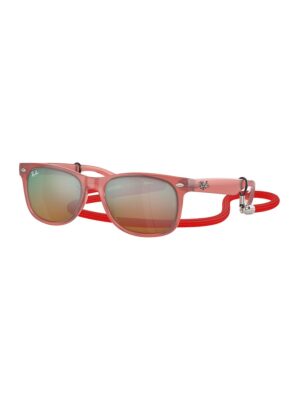 Ochelari de soare wayfarer cu lentile oglinda New - Roz pastel