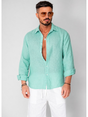 Camasa din 100% In de plaja Ice Green 22183 - Verde