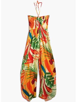 Salopeta cu imprimeu tropical - pentru plaja - Multicolor