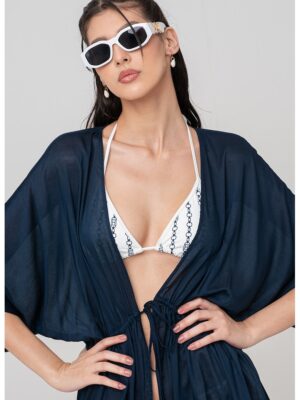 Kimono de plaja - din amestec de modal - Bleumarin