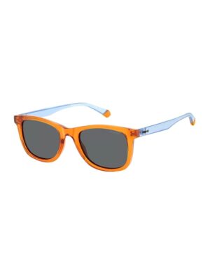 Ochelari de soare wayfarer cu lentile uni - Portocaliu/Albastru