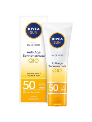 Crema de fata pentru protectie solara cu efect anti-rid si anti-pigmentare  Sun Q10 - SPF 50 - 50 ml
