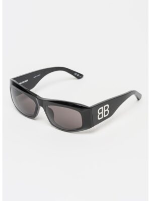 Ochelari de soare unisex dreptunghiulari cu lentile uni - Negru