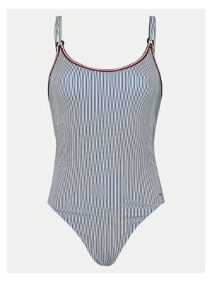 Costum de baie dama  alb - elastic - Alb/Albastru