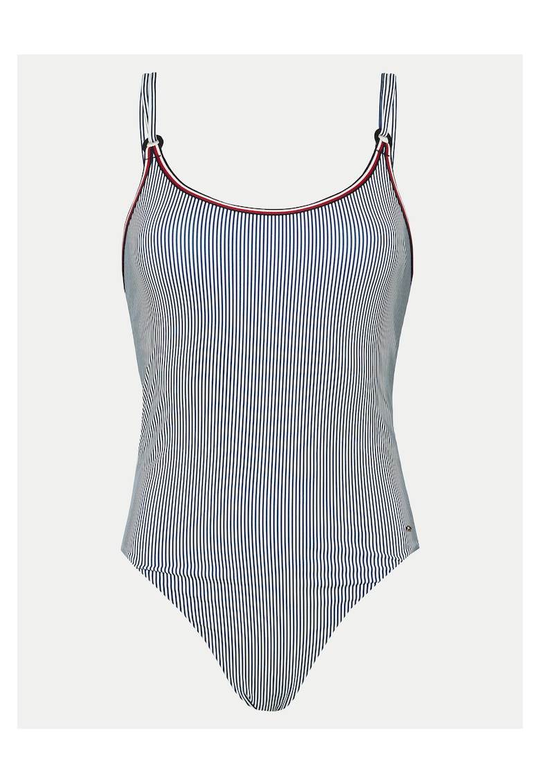 Costum de baie dama alb - elastic - Alb/Albastru