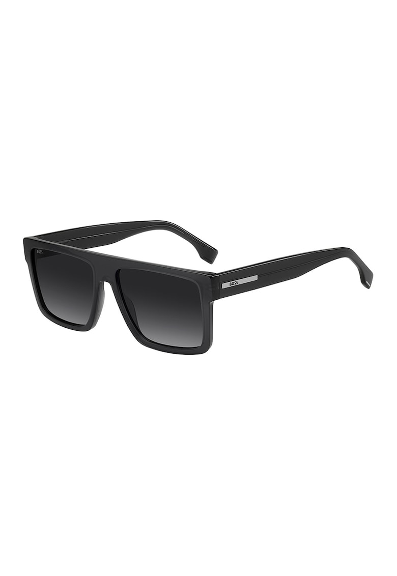 Ochelari de soare dreptunghiulari cu lentile in degrade - Negru