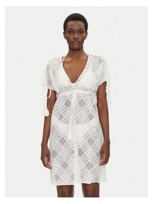 Rochie de plaja  alba - fabricatie usoaradwqfwqd - Alb