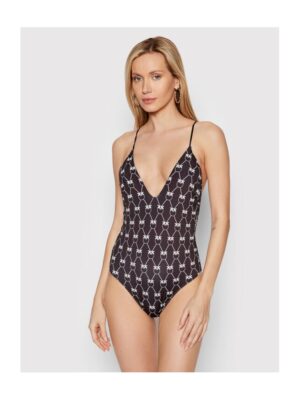 Costum de baie dama  negru/alb -
