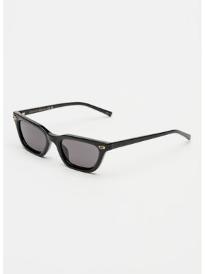Ochelari de soare dreptunghiulari cu logo - Negru