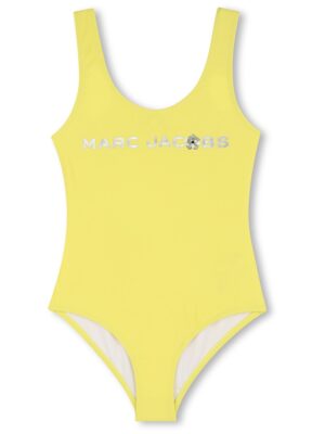 Costum de baie intreg cu decupaj pe partea din spate - Galben