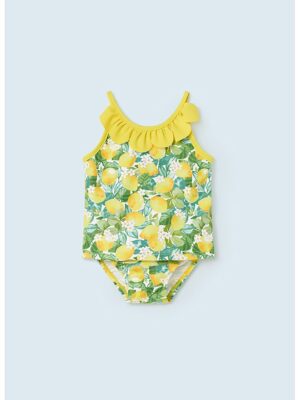 Costum de baie din doua piese cu imprimeu - Verde/Galben