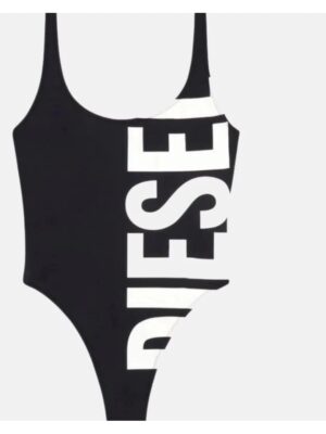 Costum de baie intreg cu spatele gol si imprimeu logo