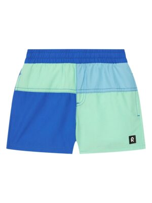 Costum de baie baieti -  albastru - 100% poliester reciclat - sistem inchidere elastic