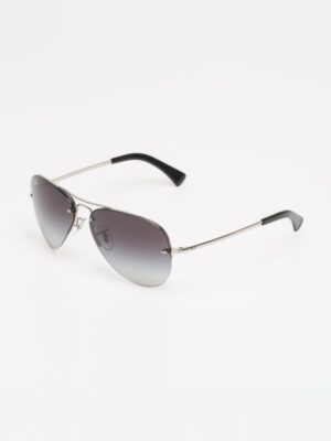 Ochelari de soare argintiu cu negru Aviator