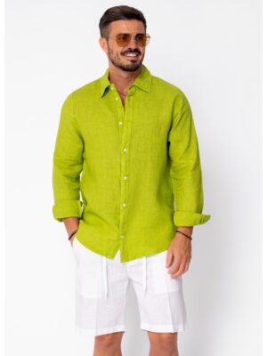 Camasa din 100% In de plaja Green 22176 - Verde