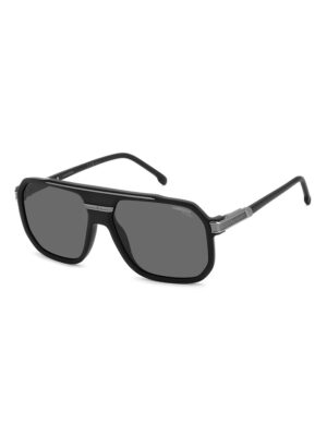 Ochelari de soare dreptunghiulari cu logo - Negru/Argintiu
