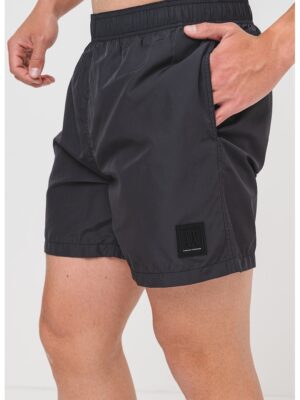 Pantaloni scurti de baie cu talie elastica - Negru
