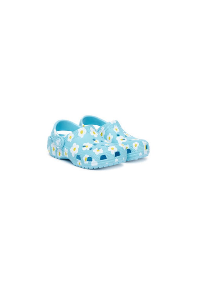 Slapi pentru fete - 305378088 - model floral - plastic - albastru